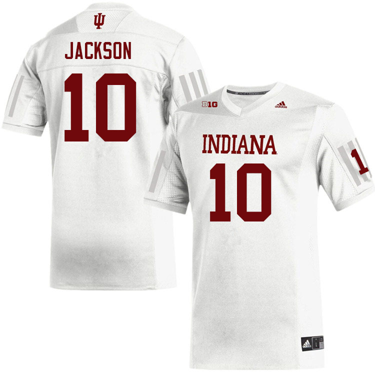 Men #10 Myles Jackson Indiana Hoosiers College Football Jerseys Sale-White